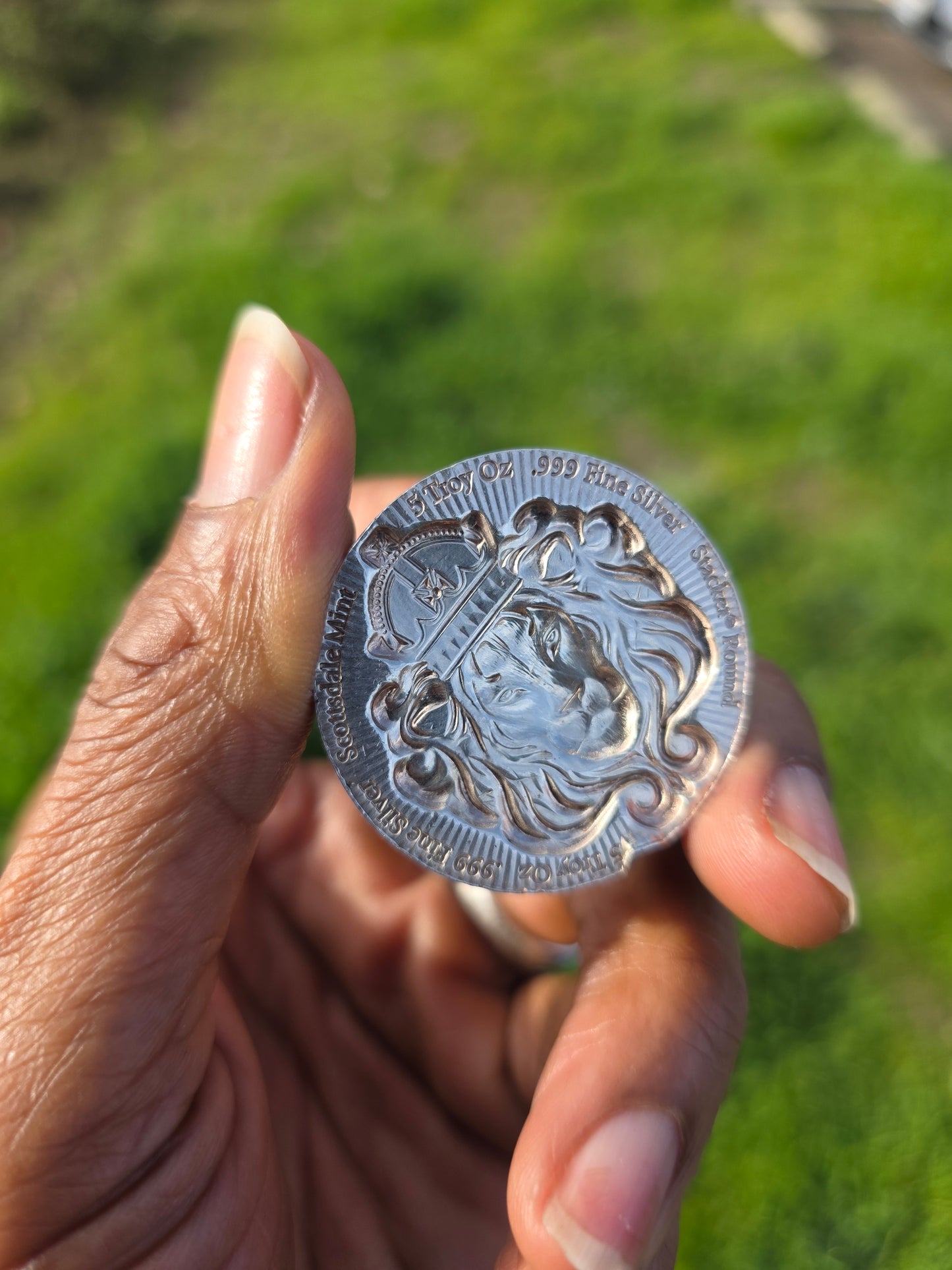 
                  
                    (5 Troy Oz) Scottsdale Mint 🦁 Stacker / .999 Fine Silver 🥈
                  
                