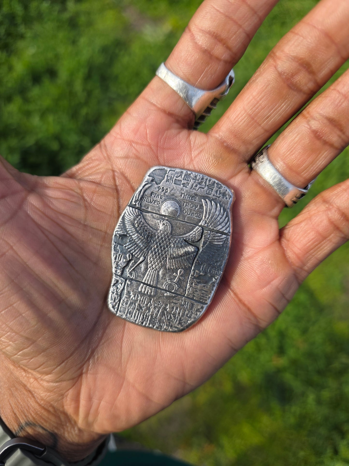 
                  
                    (3 Oz) Kemetic / Egyptian, Heru / Horus🦅 God 👑 Monarch .999 Fine Silver
                  
                
